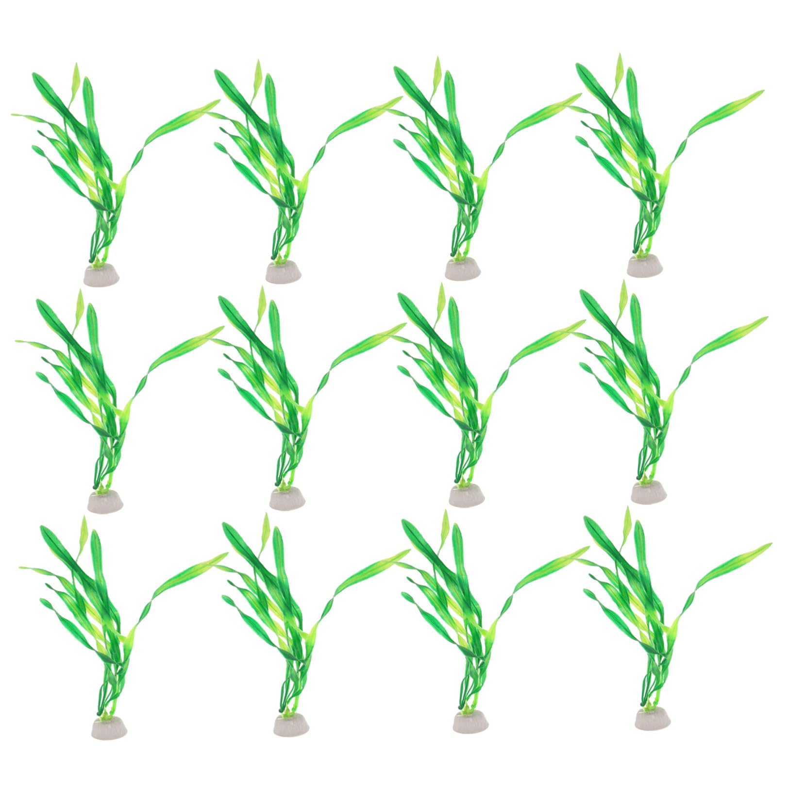 30 Piezas Plantas de Acuario Artificiales Verdes de 20 CM, 30 Piezas Base Pesada, Decoración Paisajística para Peceras y Acuarios, Accesorio Decorativo de Plástico para Mascotas