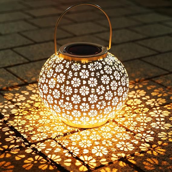 Lanterna Solare Da Esterno In Acciaio Con Manico, Impermeabile IP65, Luci Calde Per Giardino, Terrazzo, Balcone, Regalo Giardino - 2