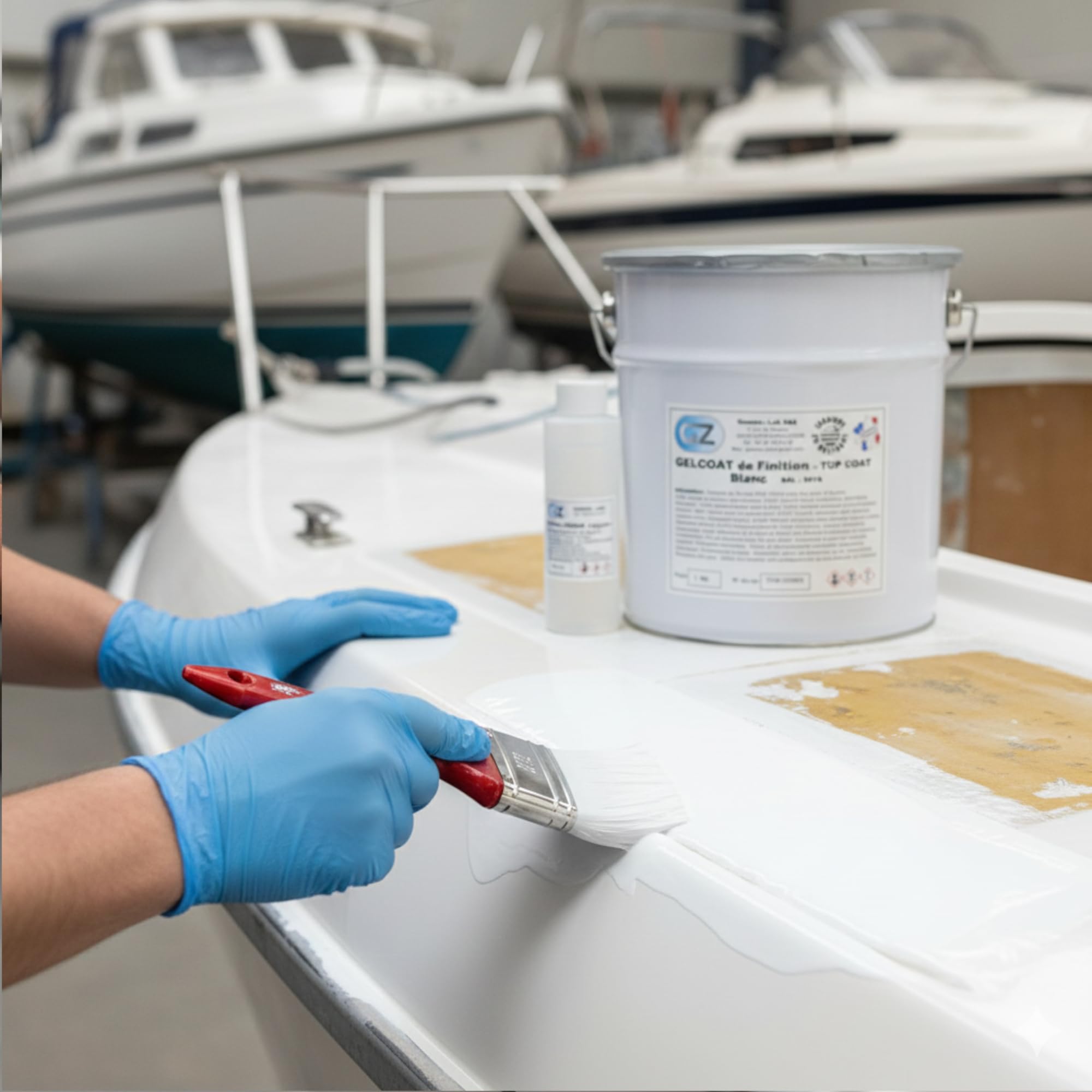 Gelcoat Blanc 5 Kg pour Bateau + Catalyseur + Pipette de Dosage