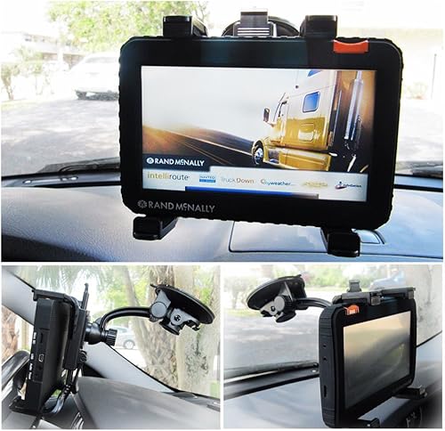 Ramtech Soporte de parabrisas GPS para camión y automóvil, soporte de ventosa con soporte ajustable, se adapta al dispositivo y soporte magnético,