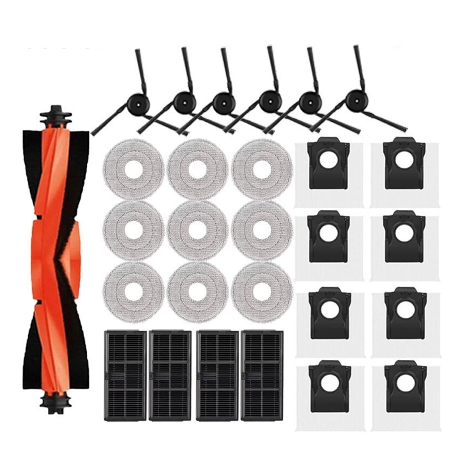 PORRSYDCD Compatible With Dreame X40 Ultra / X40 Pro / L40 Ultra Robot Vacuum Spare Parts Main Side Brushes Mop Cloths HEPA Filters Dust Bags Accessories(28PCS.)