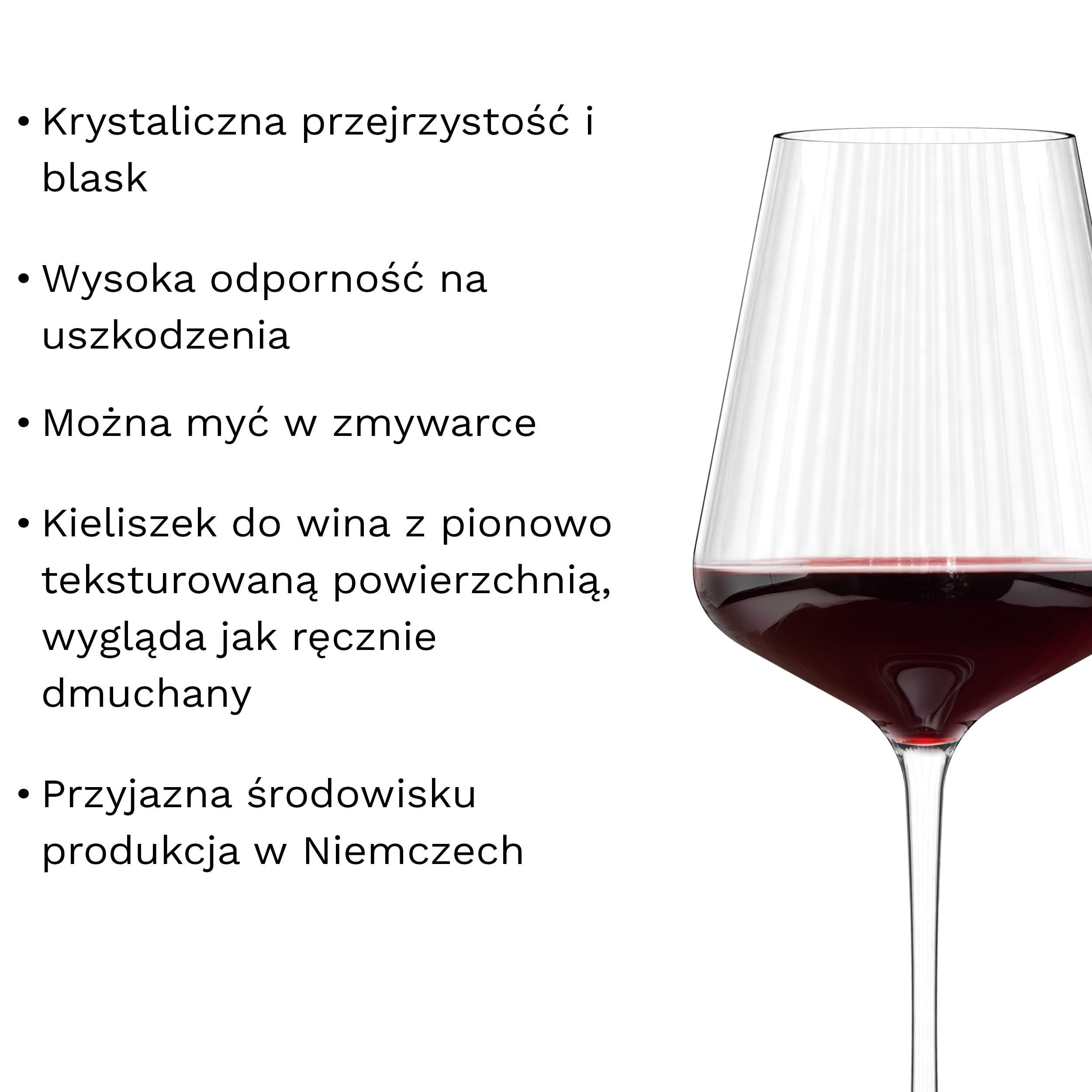 Stölzle Lausitz Kieliszki do Bordeaux Symphony Zestaw 6×645 ml – Eleganckie kryształowe kieliszki dla maks. rozwoju aromatów – Idealne do wina Bordeaux – Zmywarkoodporne & odporne na uszkodzenia