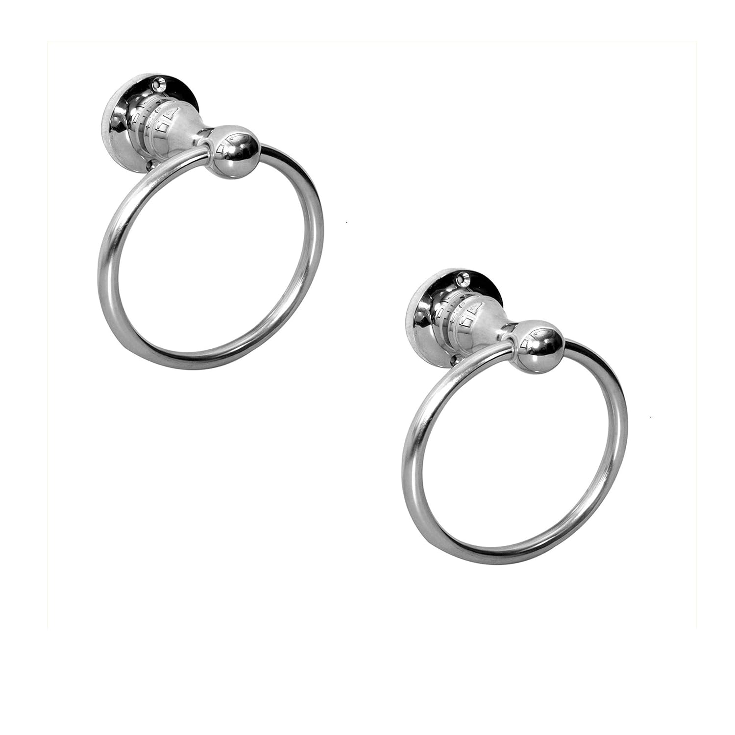 INDOROX Bathroom Heavy Towel Ring Holder Towel Stand Silver Shine Round for Bathroom/Kitchen