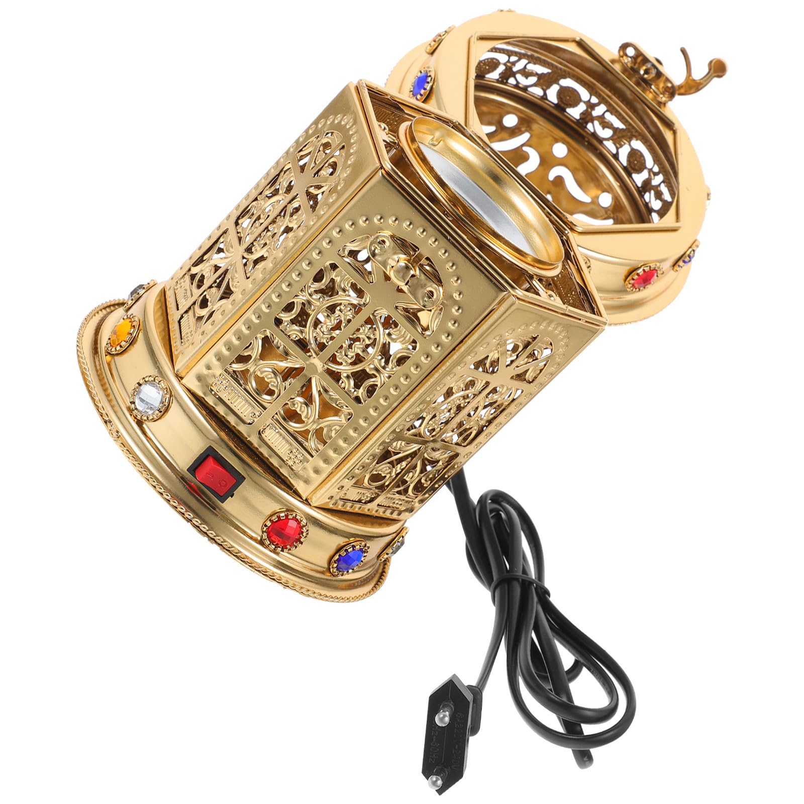 Quemador Estilo Vintage de Hierro de Incienso Eléctrico Dorado