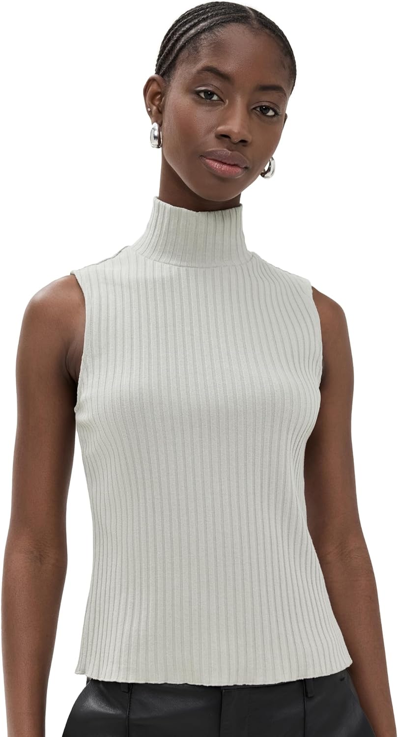 Vince Women's Rib Sleeveless Turtleneck