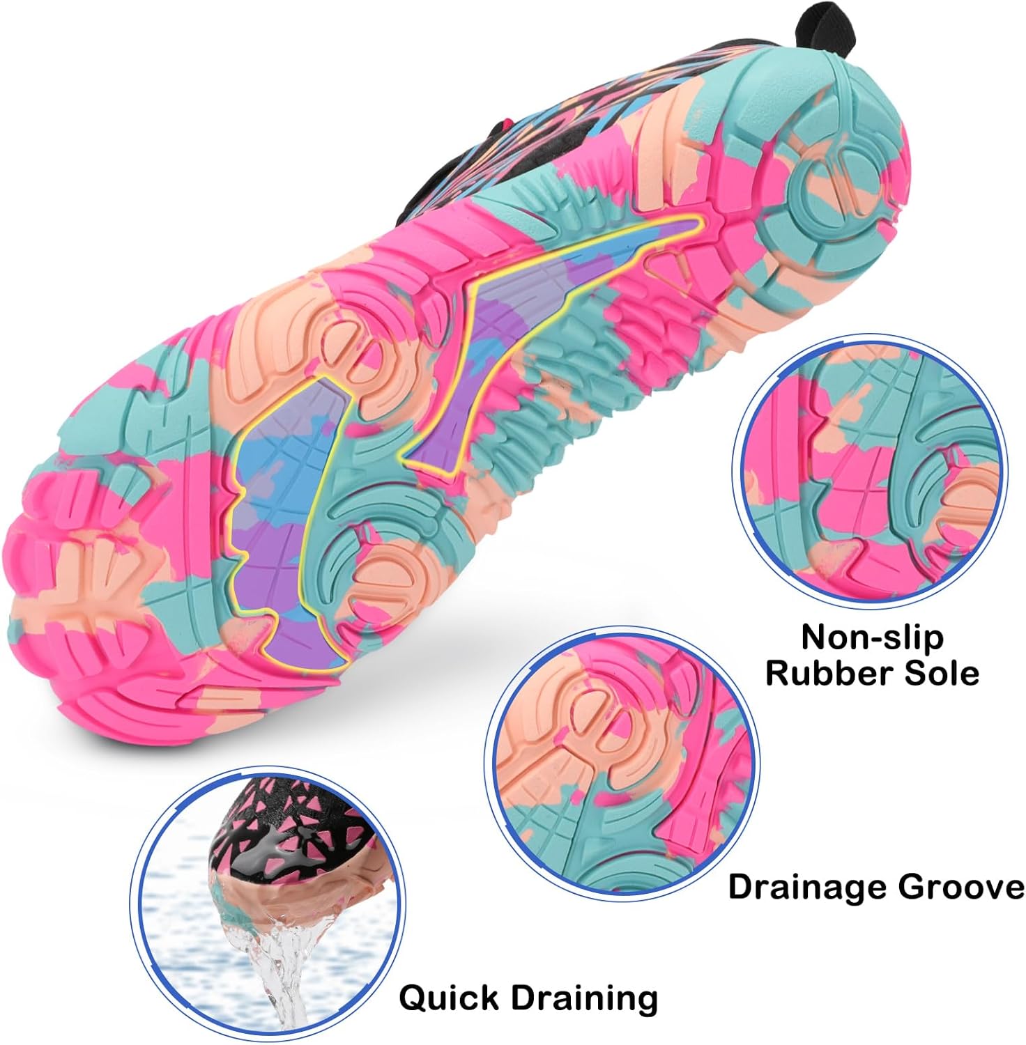 Scurtain Unisex Mens Womens Athletic Hiking Water Shoes Quick Dry Barefoot Aqua Shoes Swim Shoes Beach Shoes with Drainage - Image 5