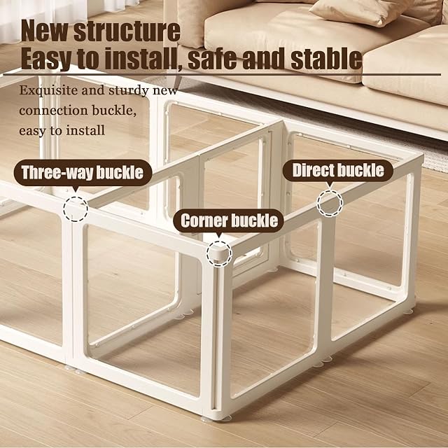 Foto 3 de 8 de JUCCJUXIN Corralito Transparente for Perros en Interiores,Corralito de plástico acrílico Transparente for…