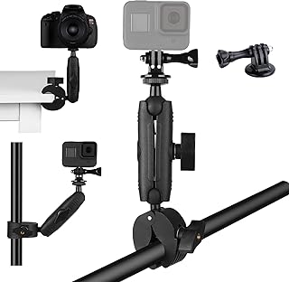 Camera Super Clamp Motorcycle Bike Mount Arm 1inch Ball Head Accessories for GoPro AKASO DJI Action Insta360 DSLR Digital Camera Monitor LED Lights B0BN3WL6PY