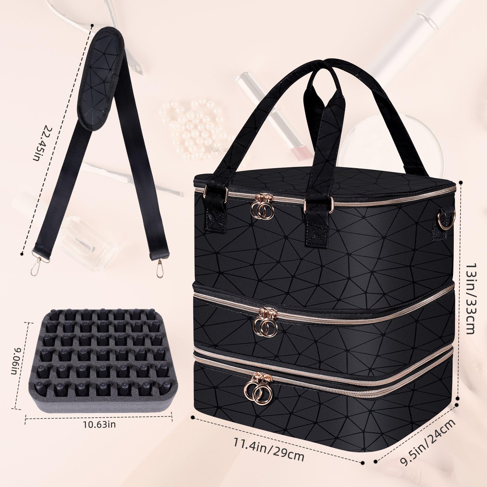 Organizer per smalto nero, 84 pezzi