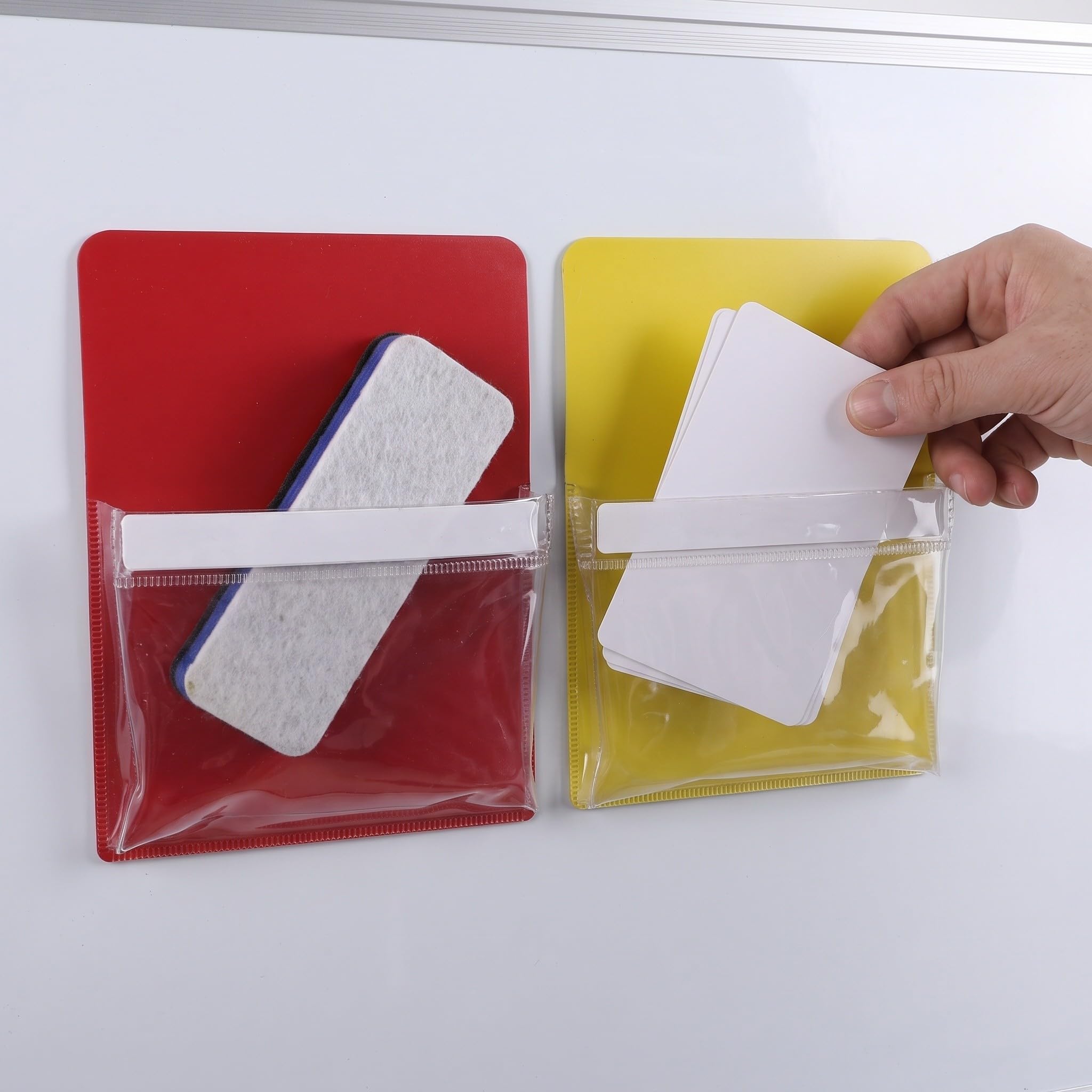 Zerodeko 4 tasche magnetiche per lavagna bianca, formato piccolo