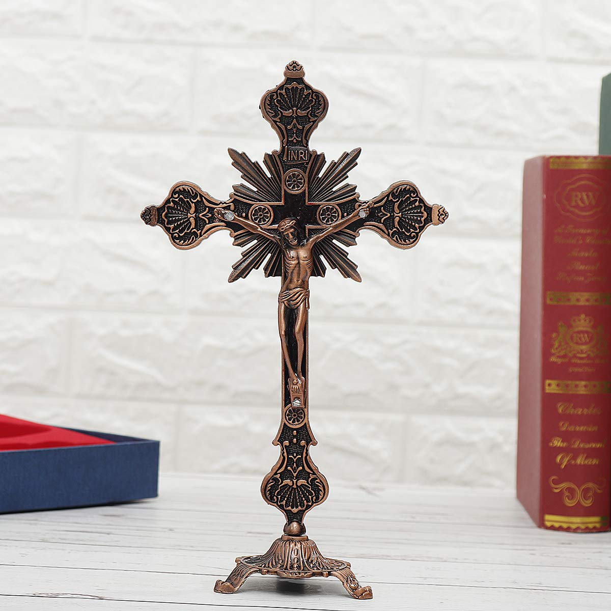 Tutoy Chrystus krzyż krzyż Jezus katolicki statuetka religijna biżuteria na biurko dekoracje