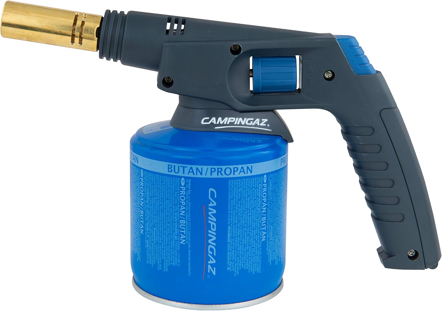 Campingaz Soudotorch X2000 PZ in operation with a blue flame