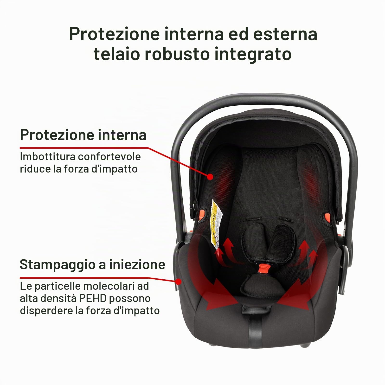 Passeggino trio, Passeggino 3 in 1, Navicella neonato, Sistema da viaggio e seggiolino auto, per neonati bambini 0-36 mesi (Kaki)