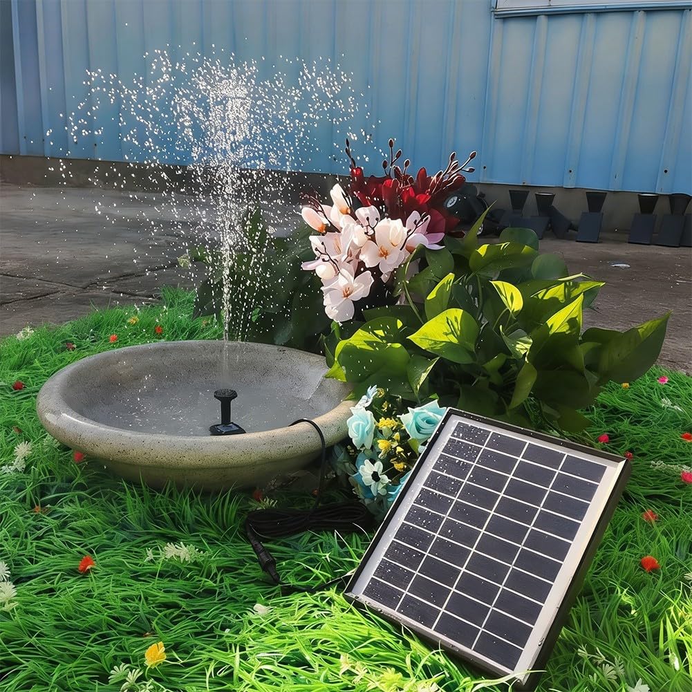 Pompa a fontana solare per esterni, per vasche da giardino per uccelli, pannello da 10 W, motore senza spazzole, altezza massima di sollevamento 2,5 m