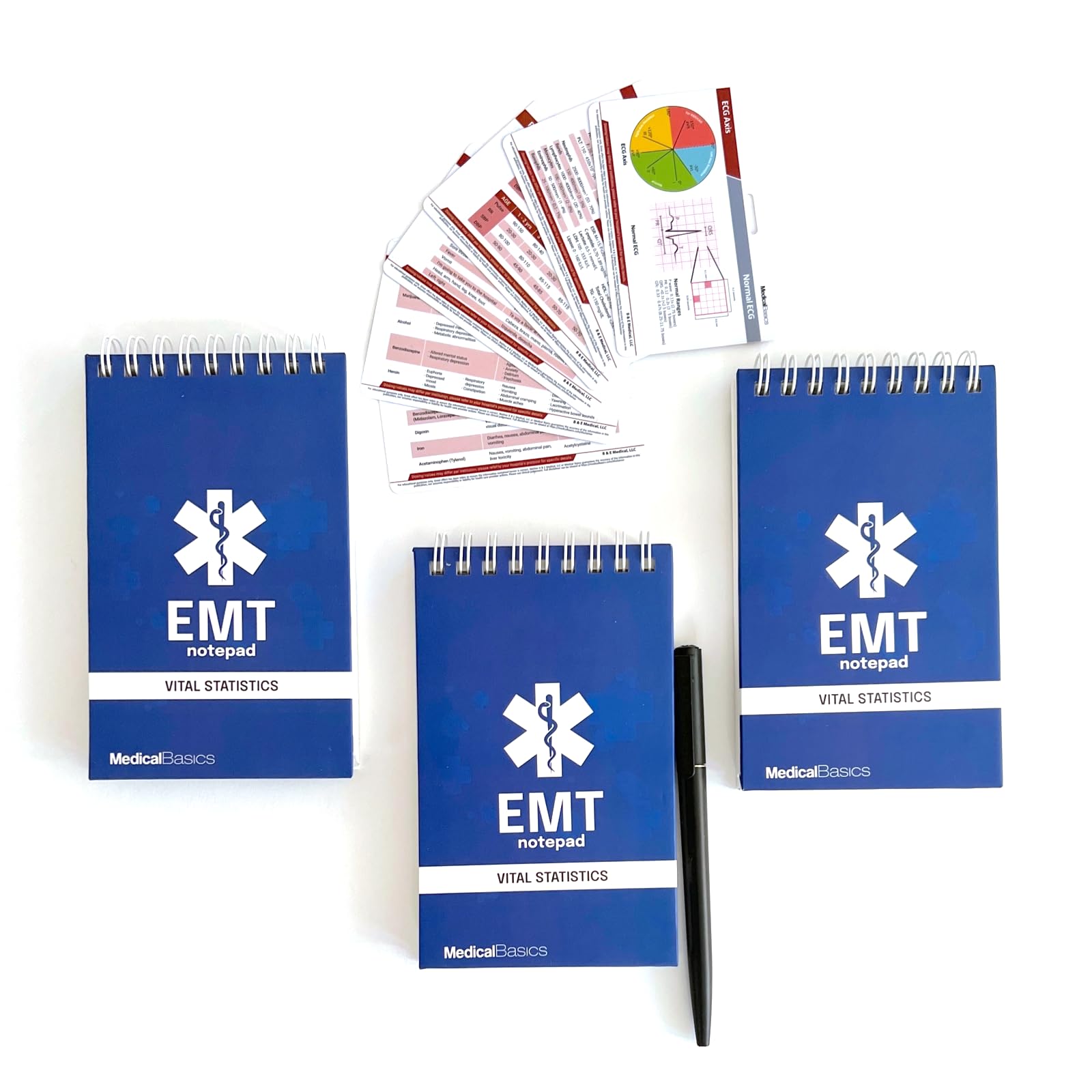 EMT Notepad - Vital Statistics Notebook, Waterproof, Medical EMT Paramedic Supplies - 3 Notepad set