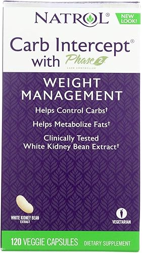 Natrol Frijol blanco Carb Intercept 120cápsulas Package Quantity 120 Capsules paquete de de 1 1 1