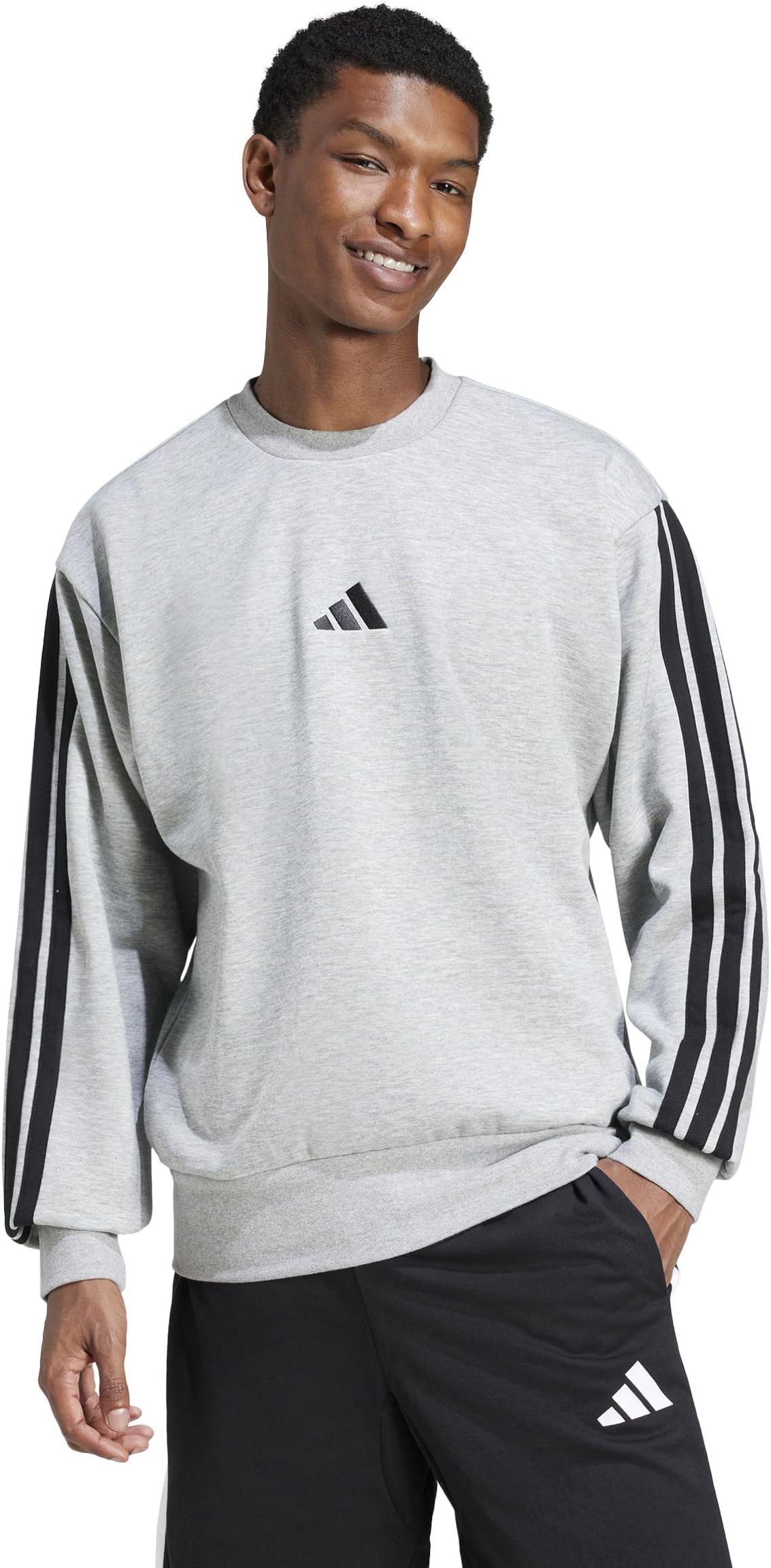 adidas recycled varsity crew neck sweatshirt