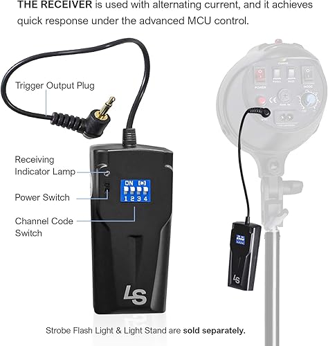 Miniatura 7 de LimoStudio - Luz de estudio estroboscópica de 160 W con disparador y kit de receptor