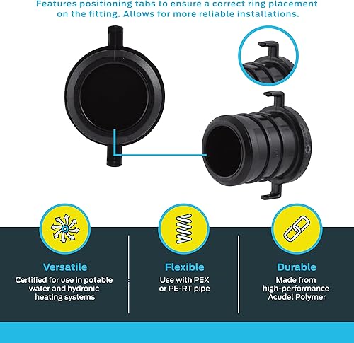 Miniatura 3 de SharkBite Enchufe de crimpado de polietileno de 34 pulgadas, paquete de 25, tubo PEX, PE-RT, UP518