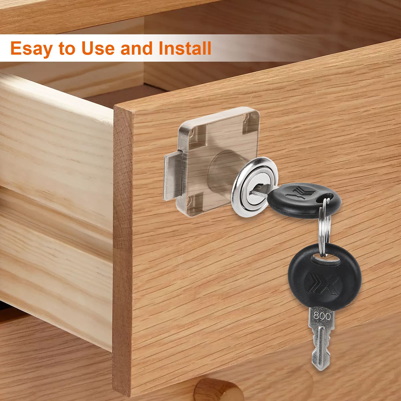 Kitchen Cabinet Locks Key YOUNTHYE 8PCS Cam Lock 22mm, Kitchen