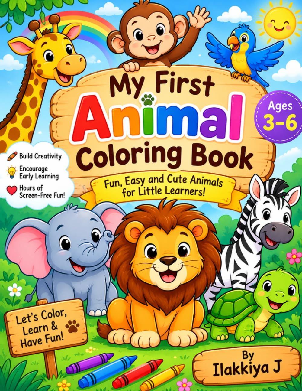 Animals for Little Hands: Fun and easy coloring pages for Toddler and preschoolers