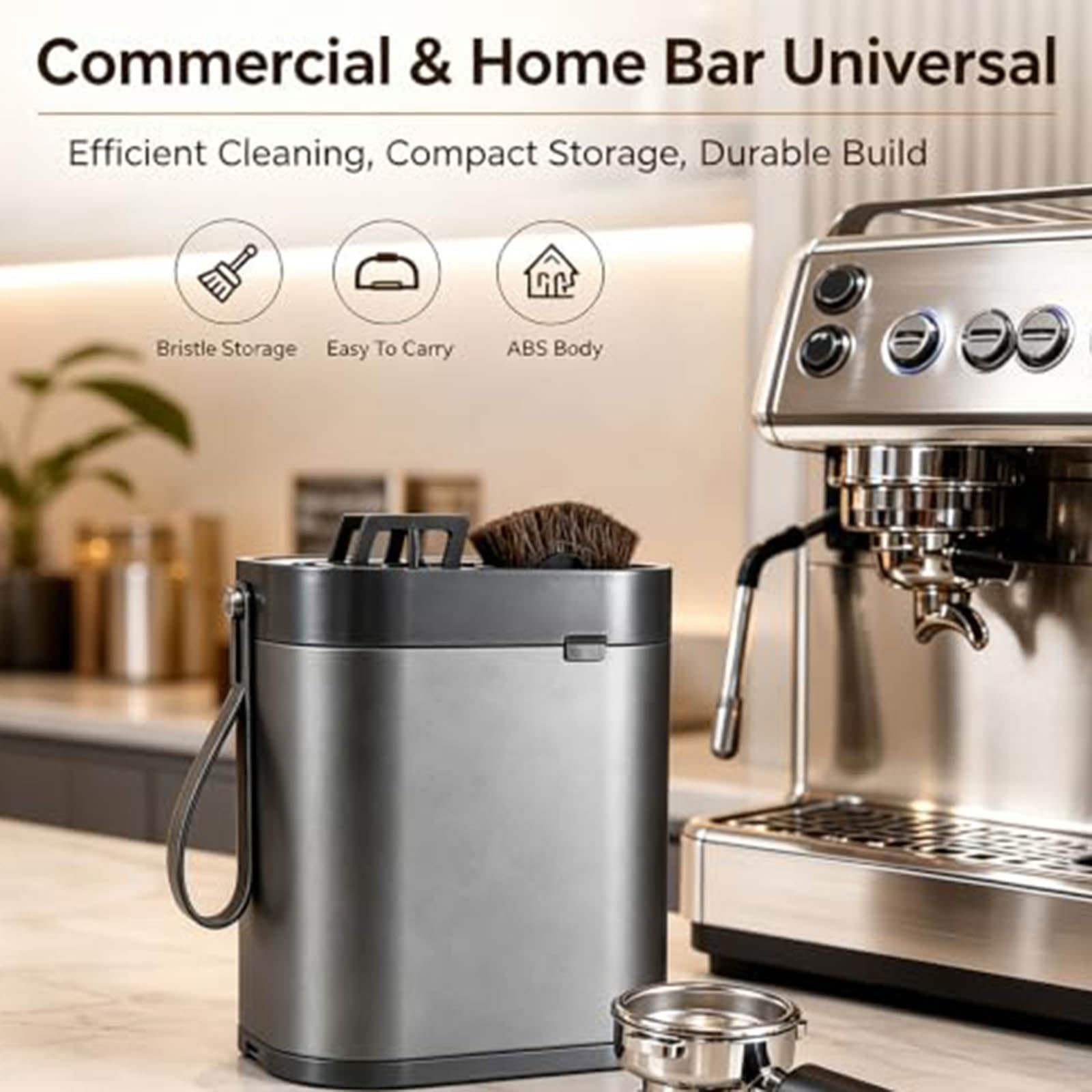 Pulitore Elettrico per Portafiltro da caffè, Macchina Automatica per La Rimozione dei Fondi di caffè, Universale 51/53/58 Mm, Montaggio A Parete E da Tavolo, per Macchine da caffè Espresso