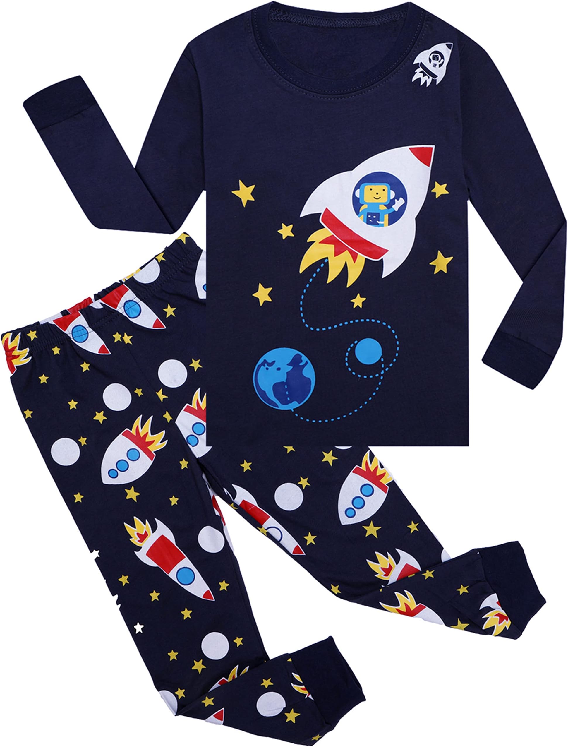 Boys Pajamas Set Long Toddler Pjs Little Kids Dinosaur Sleepwear