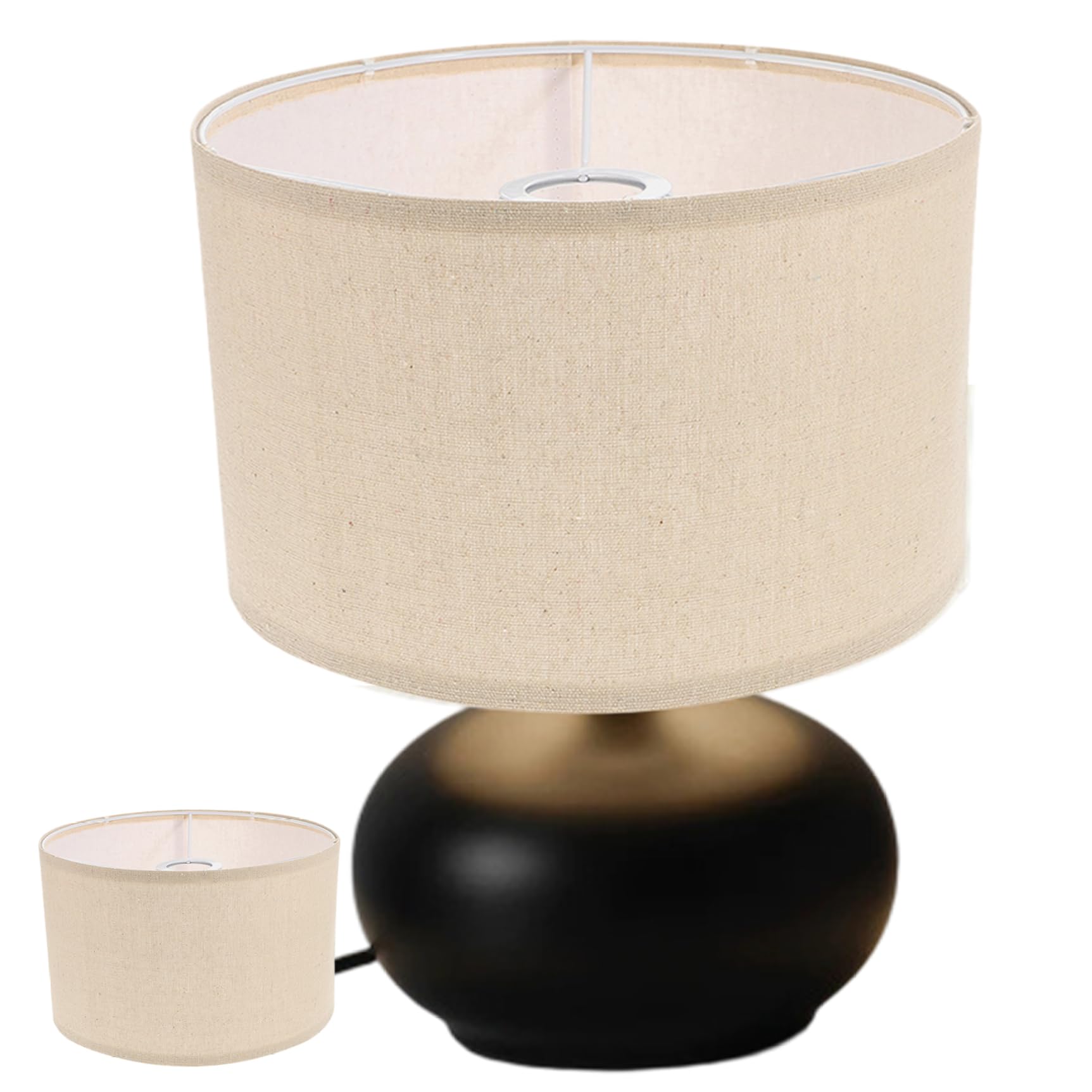 Wedhapy Lamp Shades for Table Lamps Floor Lamp Shades Table Fine Linen Lampshade Covers Removable Washable Drum Lampshades for Bedside 7.86x7.86x7.07 Inch Khaki