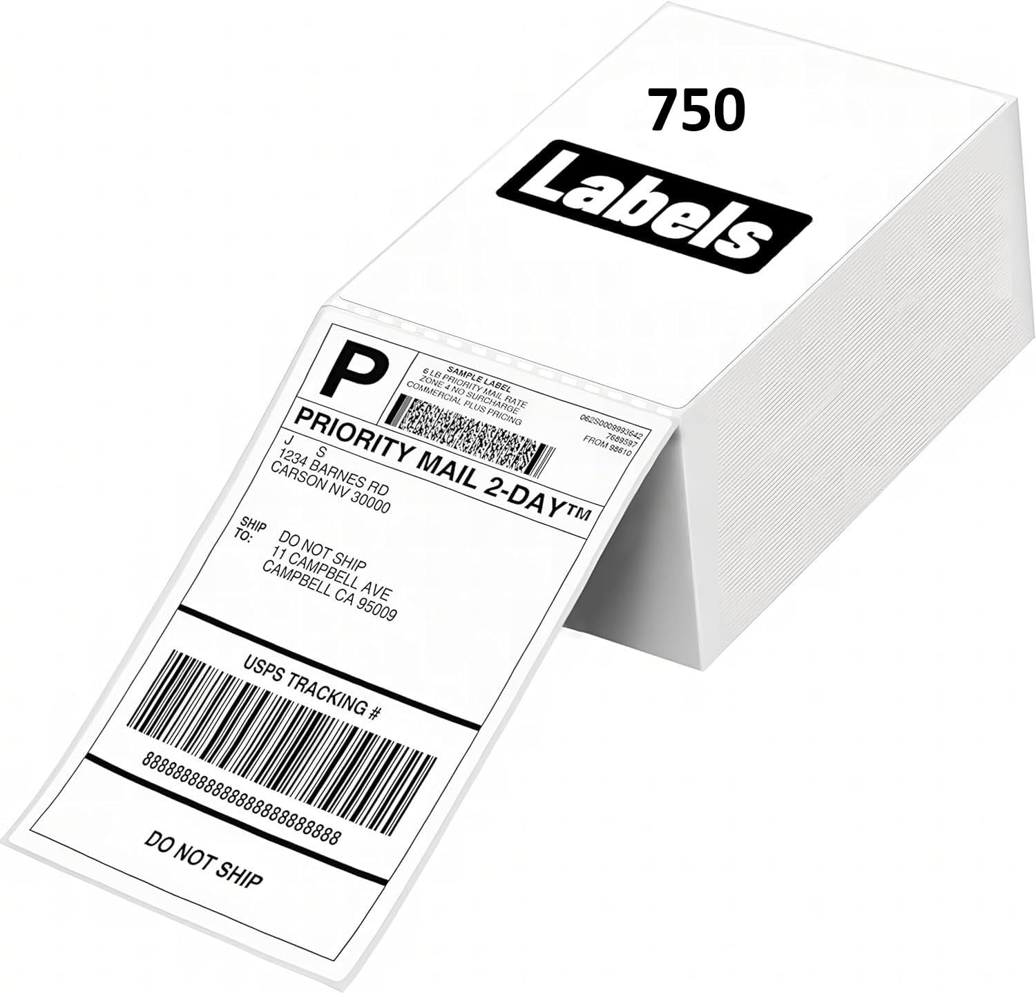 RFE Thermal Labels 100 x 210 mm (4"x8") 750 Adhesive Fanfold Labels for Label Printer, Compatible with Etsy, Shopify, Ebay, Amazon, Royal Mail, FedEx, UPS,Zebra, MUNBYN, Rollo, TSC, Toshiba, Citizen