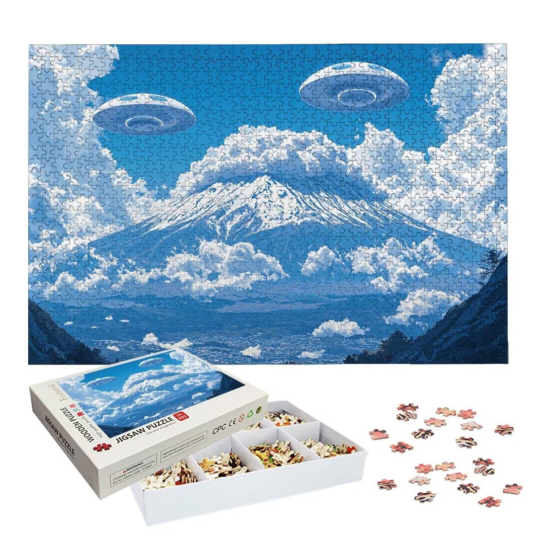 Puzzle 1000 Piezas, Puzzle Montaña de Madera para Adultos, Regalos -2406