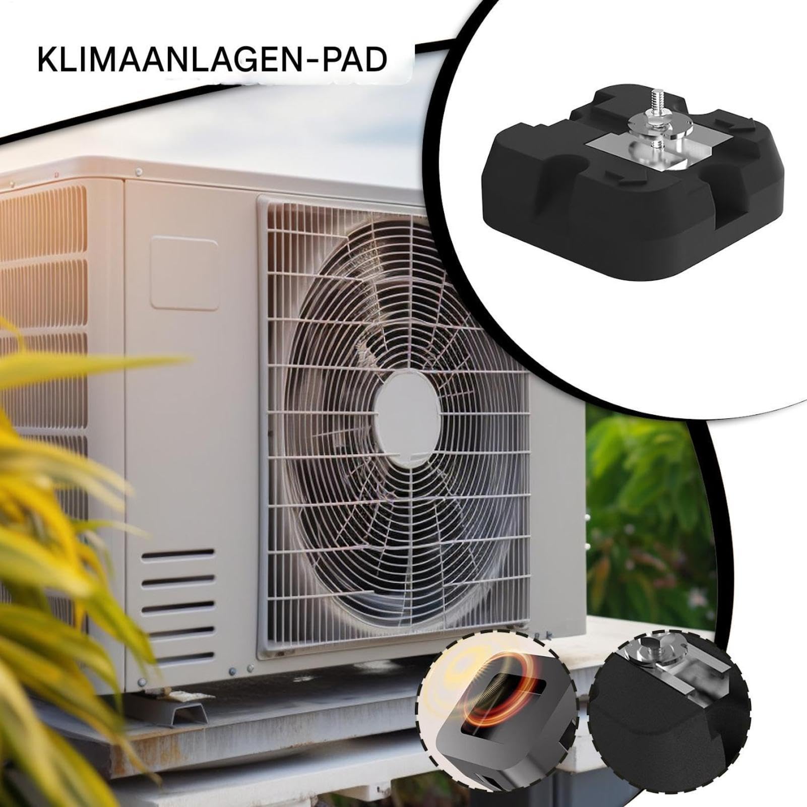 Almohadillas De Goma Para Aire Acondicionado Split Base Para Bomba de Calor | Alfombrilla Antivibraciones Soporte en Suelo para Instalación Exterior 4 Piezas