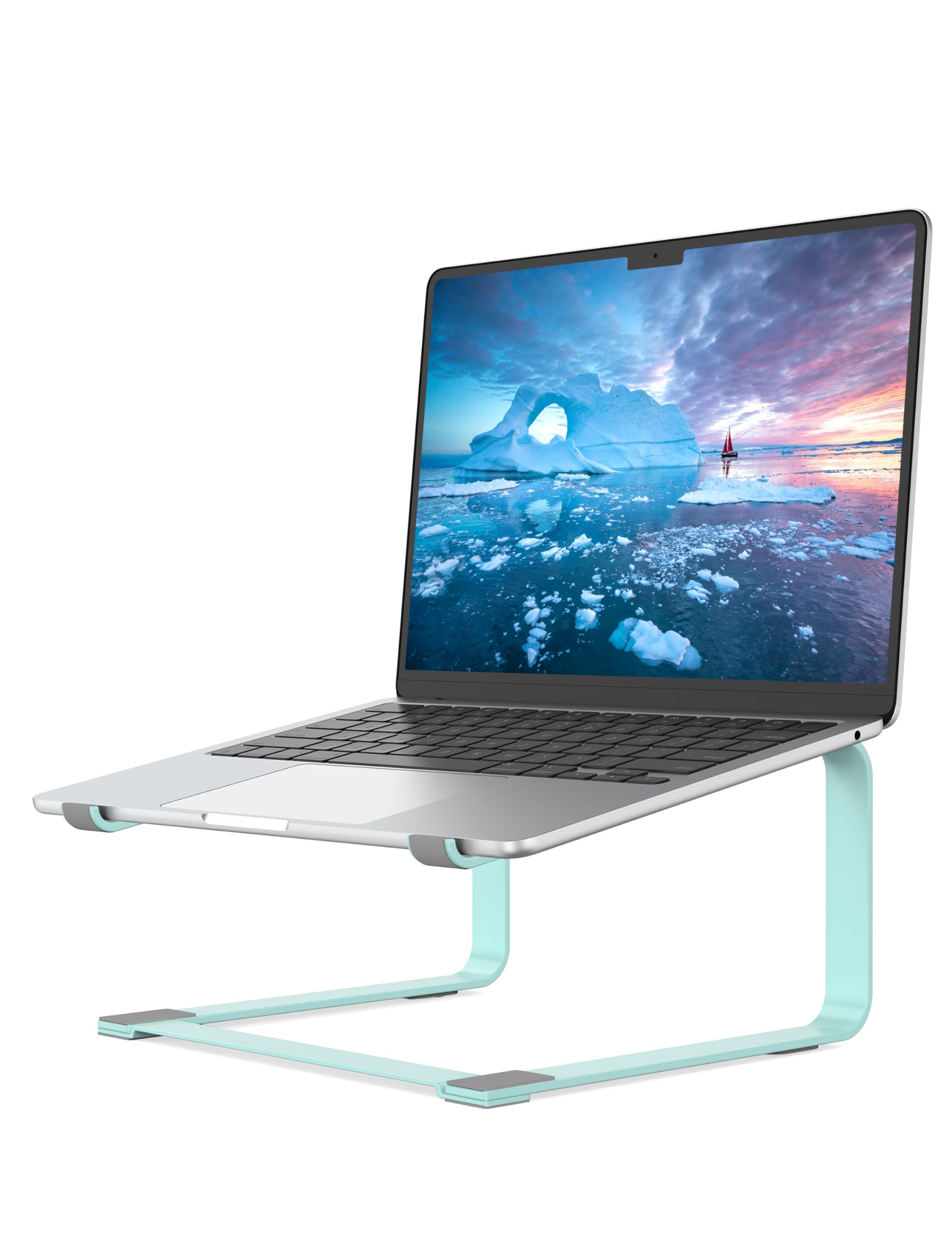 SOUNDANCELaptop Stand for Desk, Metal Computer Riser, Heavy Stable PC Holder, Ergonomic Laptops Elevator for 12 to 17.3 Inches Notebook Computer, Blue