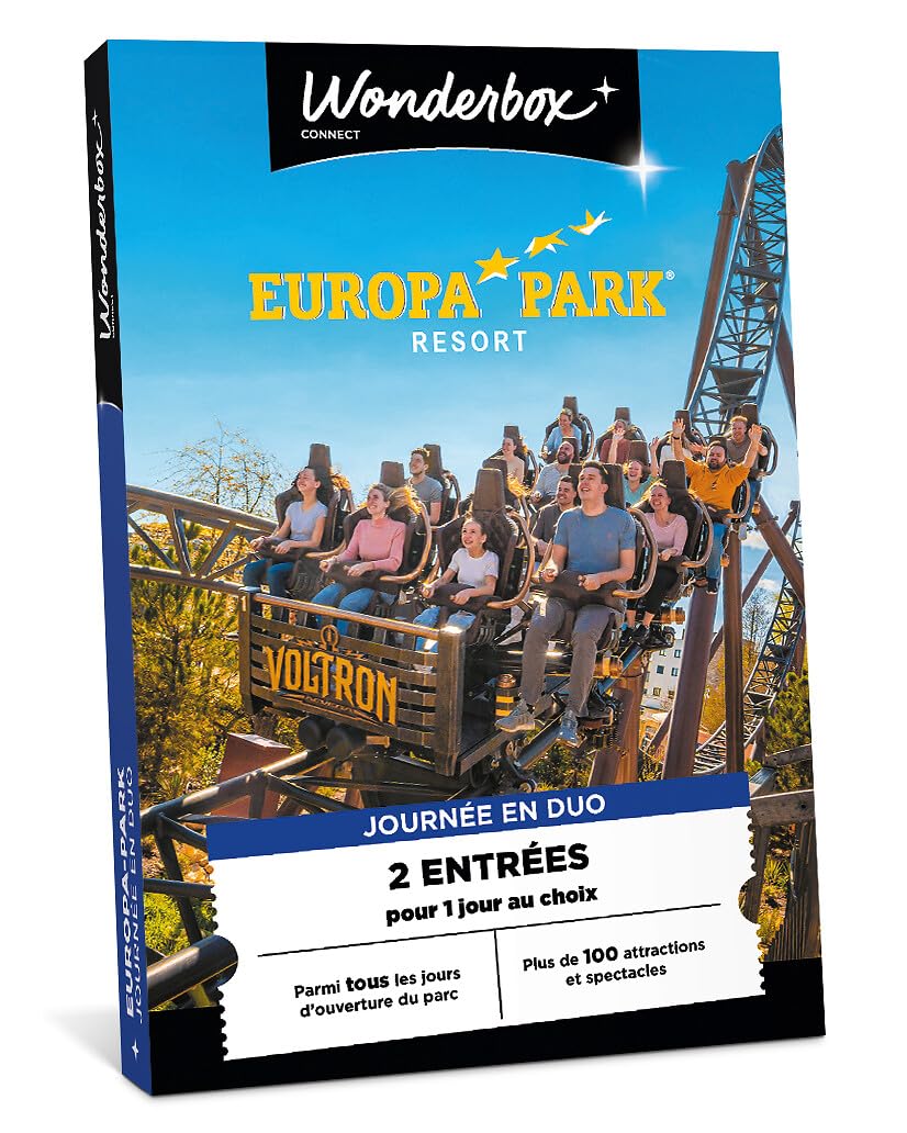 Wonderbox Connect - Coffret Cadeau - Europa Park - 2 entrées pour 1 Jour au Choix - Plus de 100 Attractions et Spectacles - Parc à thème - Validité 27 Mois