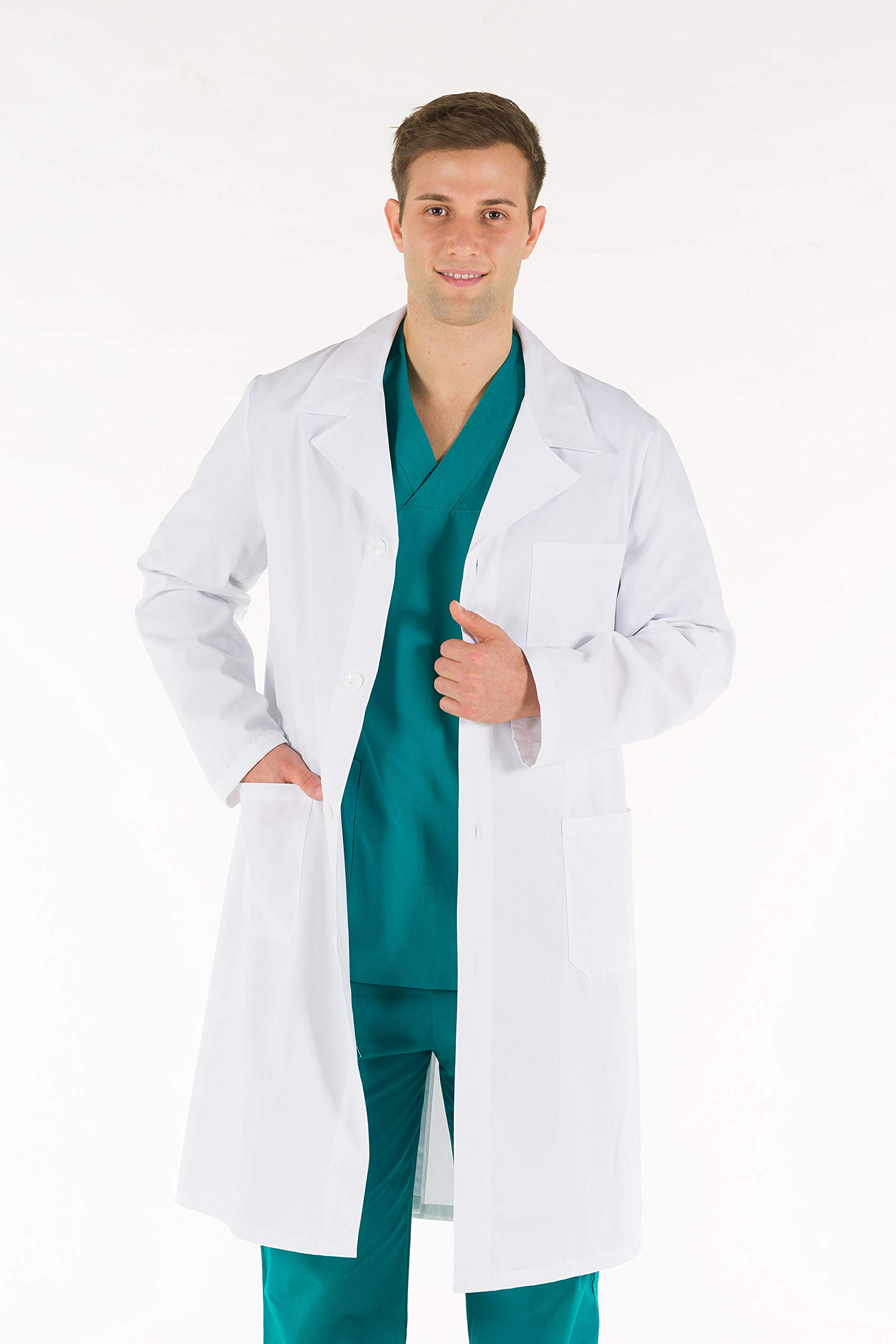 Gima Camice Bianco da Uomo 100% Cotone Taglia EU 50 per Medici e Studenti
