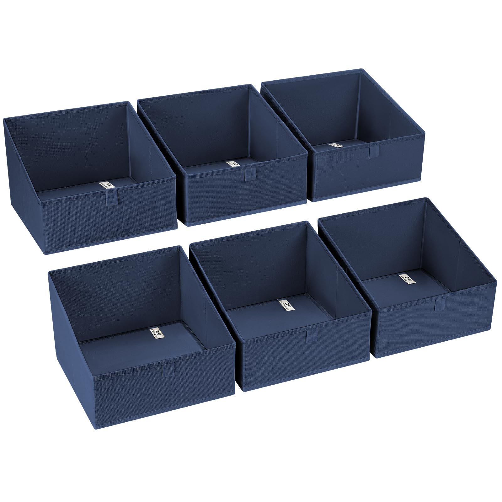 DIMJ Closet Storage Bins 6 Pack - Fabric Trapezoid Closet Organizer Bin, Foldable Storage Baskets for Shelves, Shelf Organizer, Clothing Storage Box