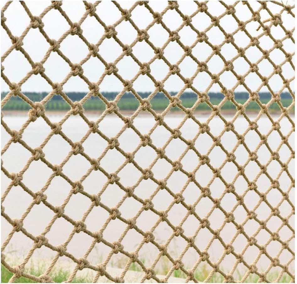 Hemp Rope Decorative Netting - Non-Slip Jute Weaving Plant Climbing Net, 4mm Thick, 60mm/100mm Holes, Versatile 10x10cm & 1x2m (3.28x6.56ft) for Home & Garden Decor