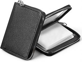 2 Stück Schwarz Kreditkartenetui für Herren Damen, Leder Kartenetui Damen Herren 20 Karten Portemonnaie Geldbörse Ausweis Kartenhüllen
