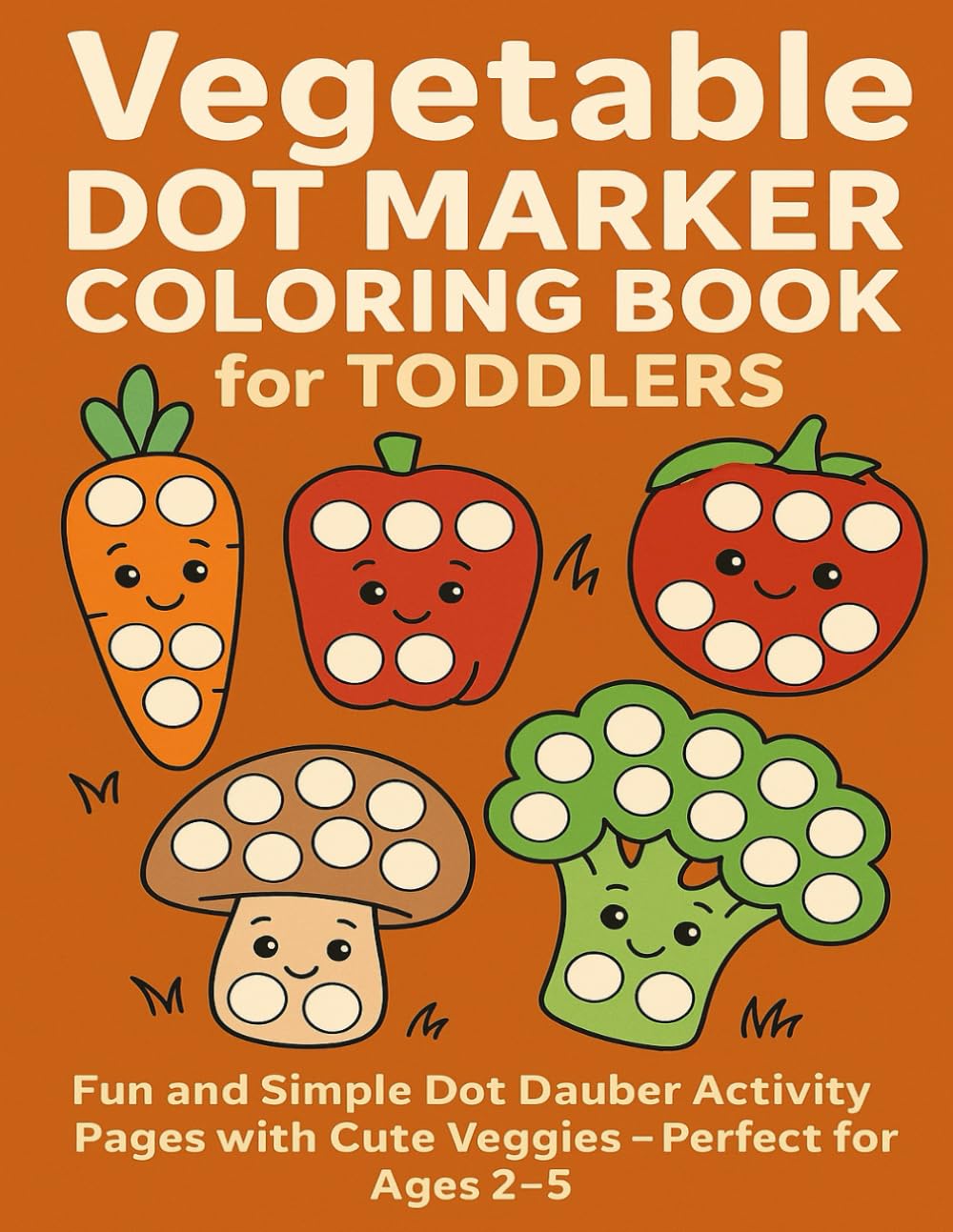 Vegetable Dot Marker Coloring Book for Toddlers: Fun and Simple Dot Dauber Activity Pages with Cute Veggies — Perfect for Ages 2–5
