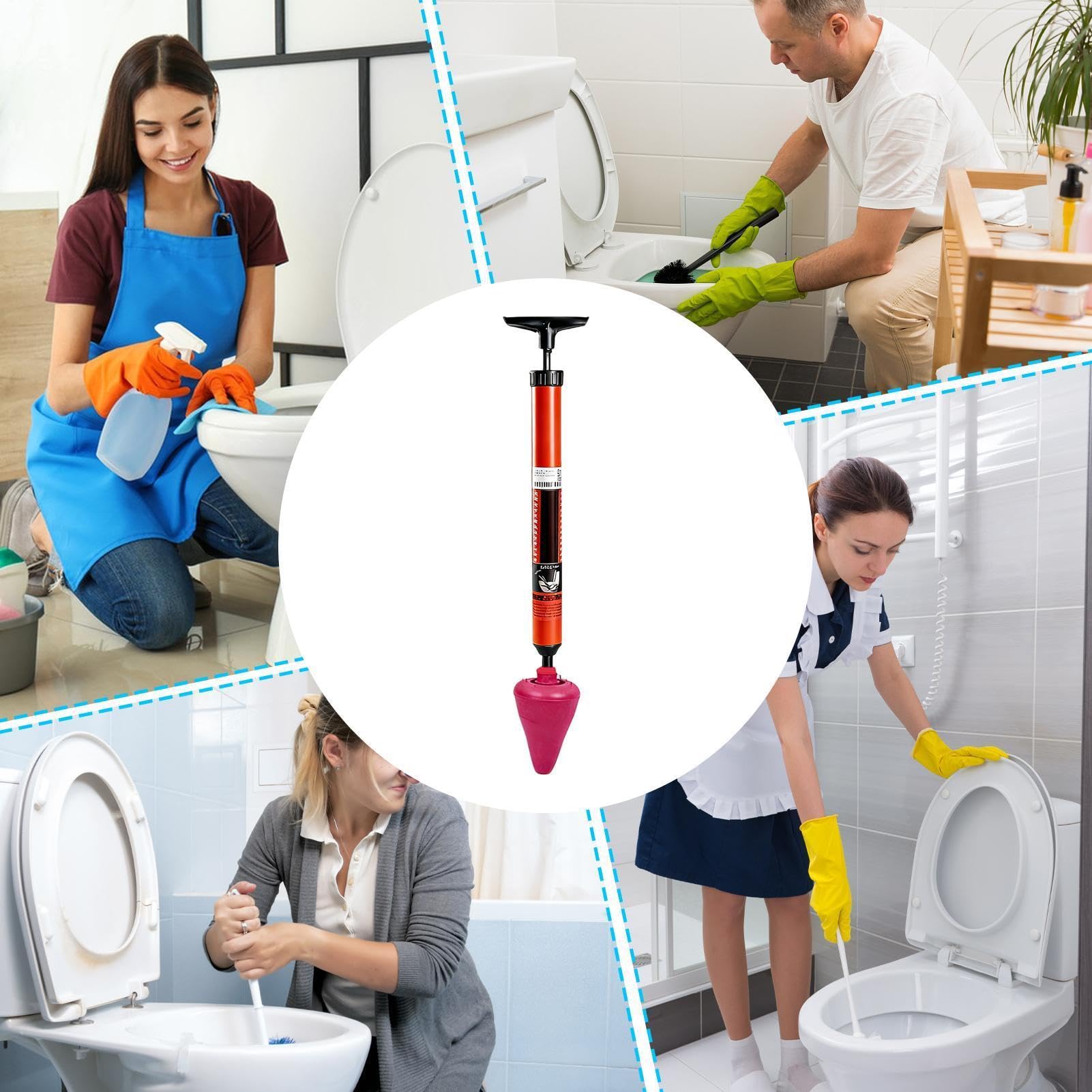 WC-Reiniger Griff 180° schwenkbar, wiederverwendbar u | Leistungsstarker WC-Abflussreiniger für Haus, Wohnung, Büro, Küche, Spüle und Abflussrohr