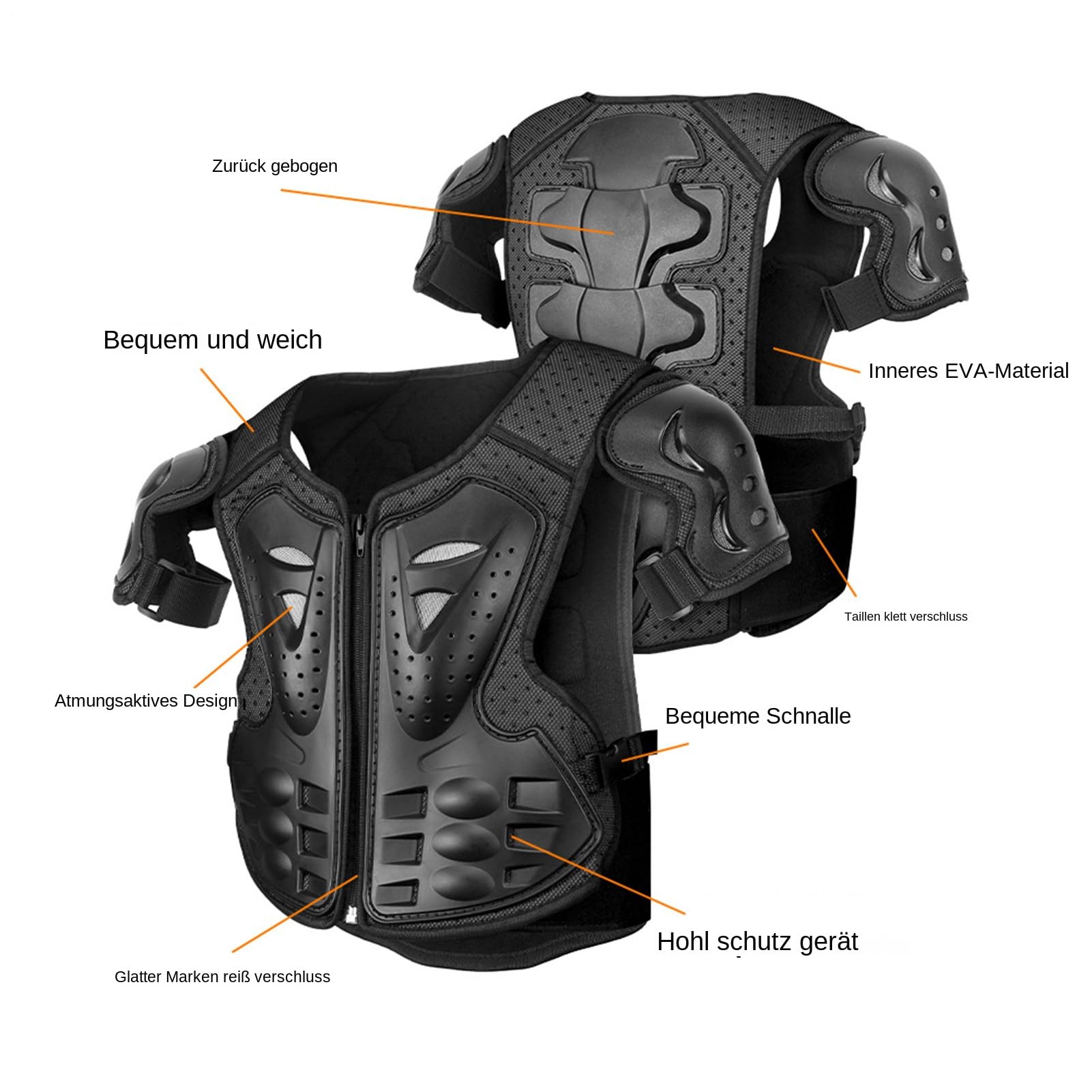 Giacca protettiva per moto, Youth Dirt Bikes Gear per bambini, armatura con ginocchiere, gomitiere, protezione per braccio, protezione per bambini, per sport all'aria aperta