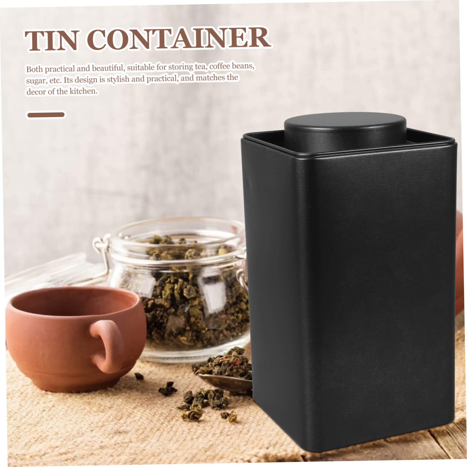 CIYODO 3pcs Tea Tin Canisters Airtight Square Tea Bag Tin Organizer for Loose Storage