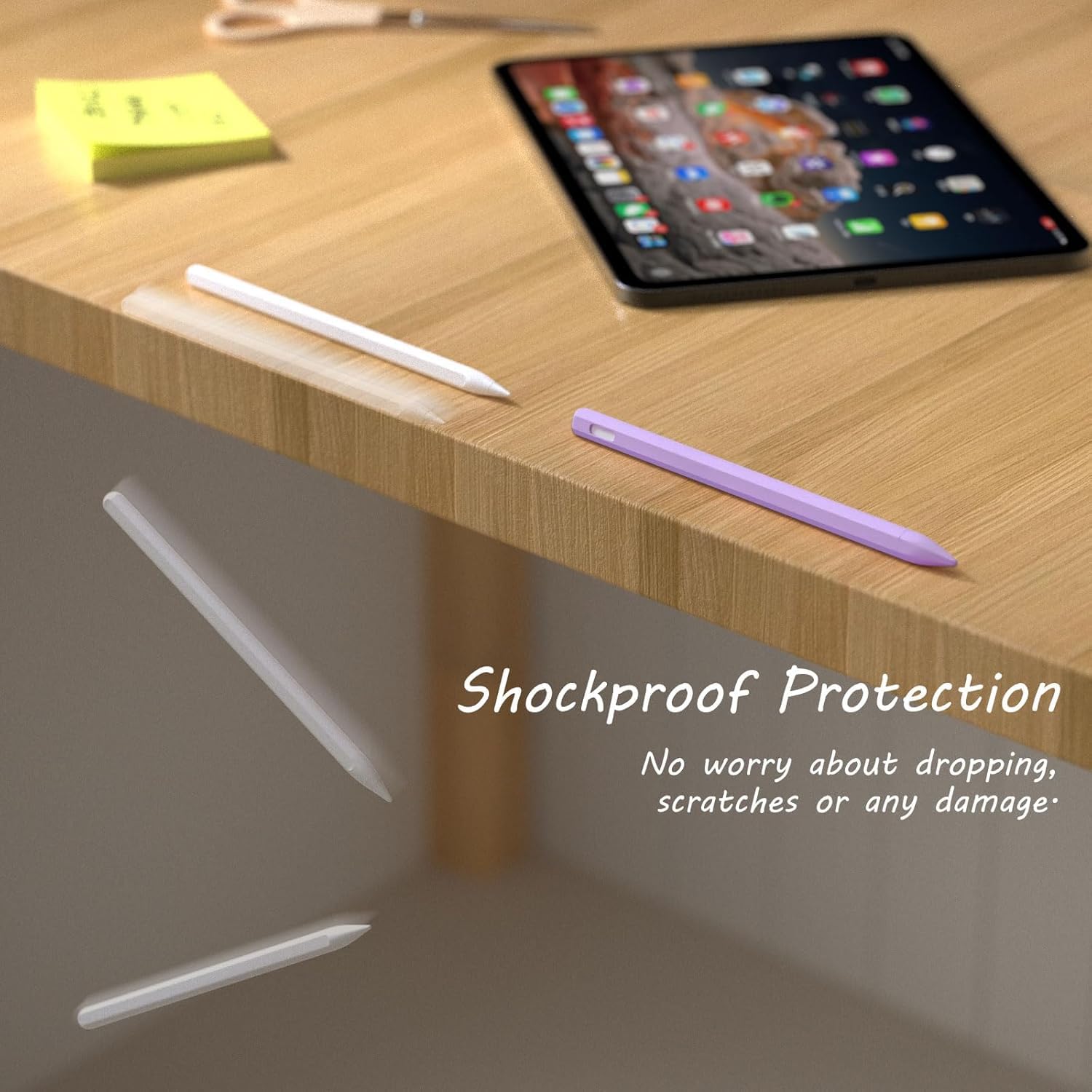2 silikonowe etui do Apple Pencil Pro & Apple Pencil 2. generacji, Color Clashing Design Pencil Cover do Apple Pencil Pro/2. generacji, z 2 akcesoriami do etui (różowe + fioletowe)