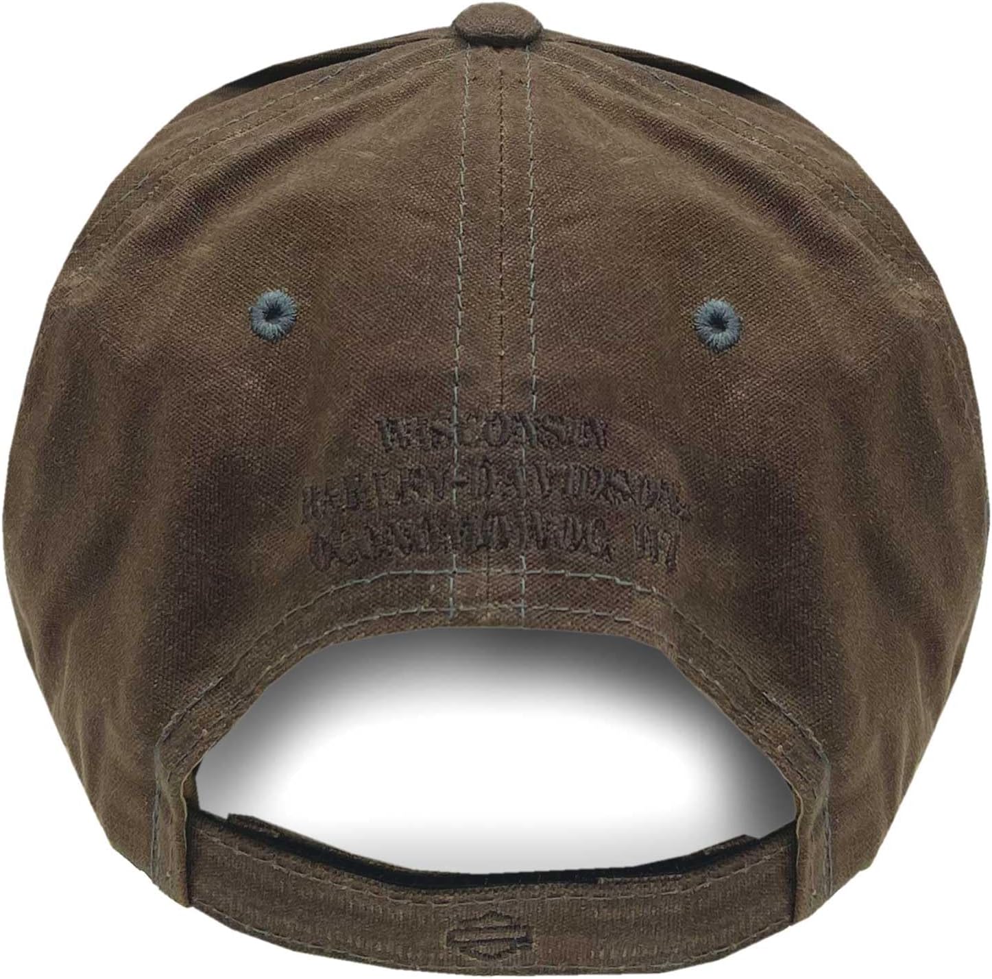 Harley-Davidson Men's H-D Embroidered Script Brown Stone Washed Adjustable Baseball Cap - Image 2