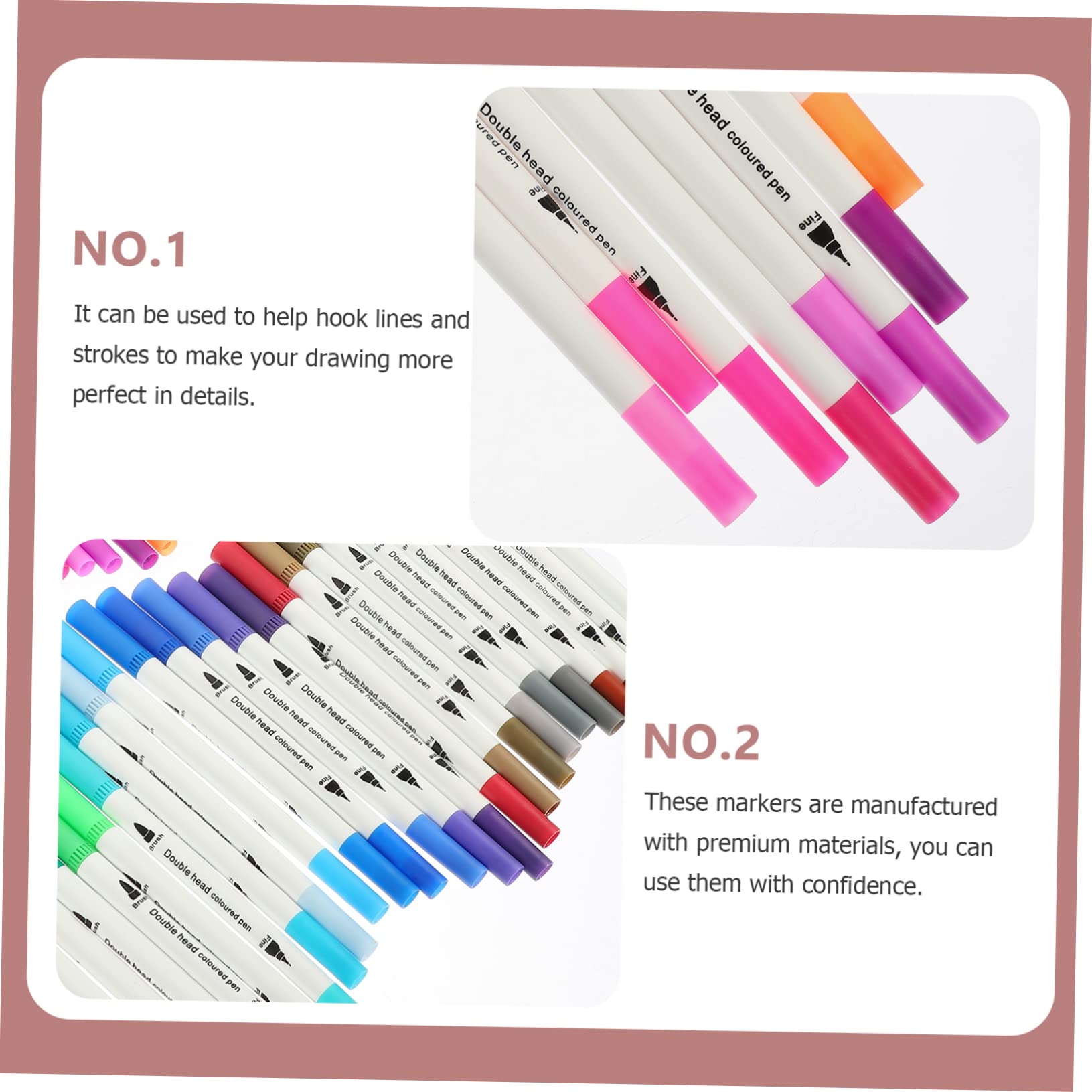 Rotuladores Escritura Suave y Coloración de Doble Punta Acuarelables 48 para Estudiantes y Artistas, Útiles para Delinear y Journaling
