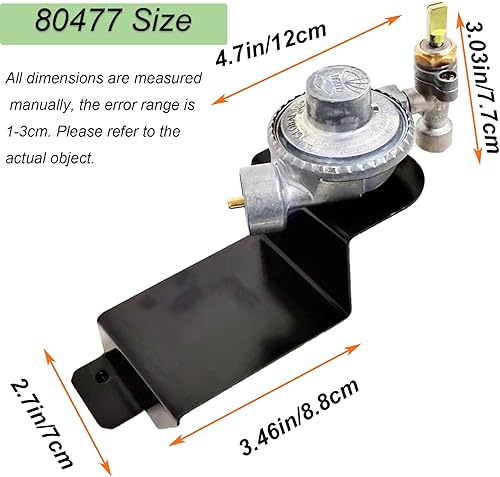 Miniatura 7 de 80477 Regulador de válvula de parrilla de gas compatible con parrilla de gas Weber Q100Q120 Series 516002, 516501, 386001, 386002, conjunto de