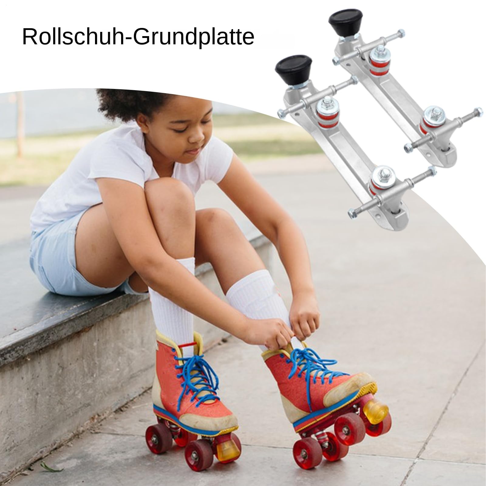 Generisch Kit de patins à roulettes | de rechange à double rangée | Base pour skateboard, pour une utilisation en plein air, voyages dans les parcs, pour familles, hommes, femmes et