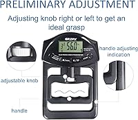 Vista 5 de GRIPX Dinamómetro de mano digital medidor de fuerza de agarre Auto captura electrónica de poder de agarre manual 198 libras / 90 kilogramos