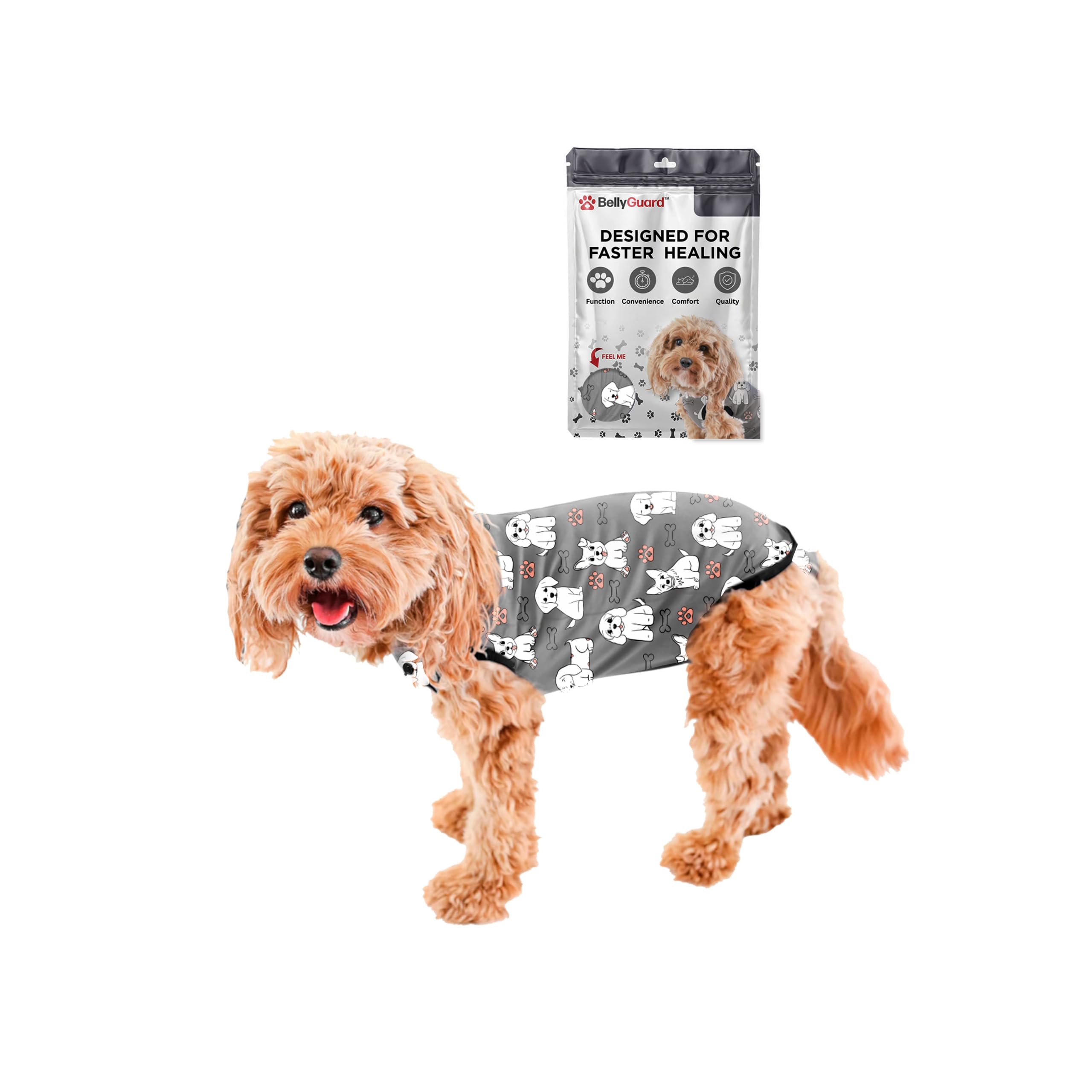 BellyGuard Dog Surgery Recovery Suit, Male Female After Spay Neuter Onesie