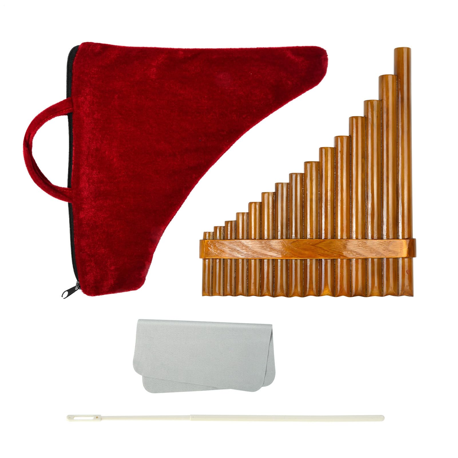 Bambus Panflöte Mit Tragetasche, 15 Panflöte In G-Dur, Traditionelles Chinesisches Musikinstrument, Handgefertigte Panflöte Für Anfänger, Schüler, Kinder Und Erwachsene
