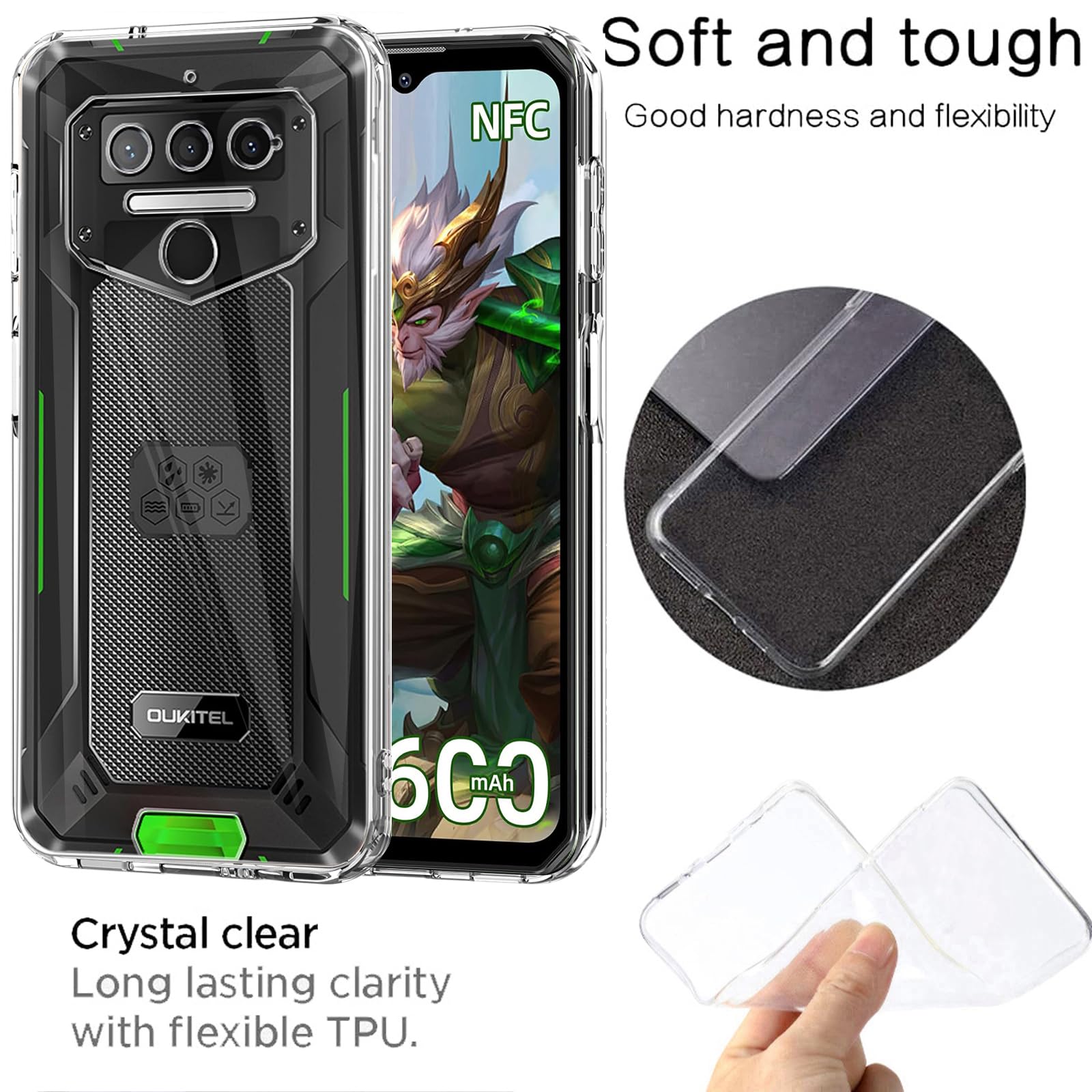 Vsjnk Pellicola Protettiva Compatibile con Oukitel WP23 Plus / WP23 Pro / WP23 Vetro Temperato,3 Pezzi Protezione Schermo Anti Graffio Durezza 9H Anti
